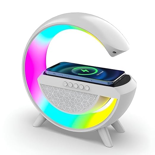 G Shaped LED Bluetooth Speaker with Wireless Phone Charger