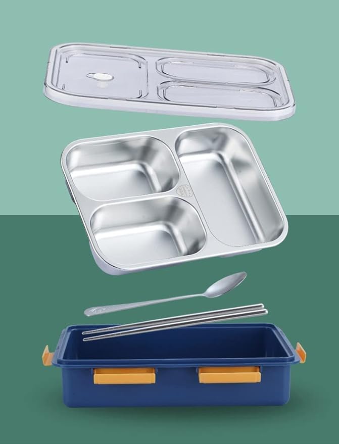 4 Section Lunch Box Steel