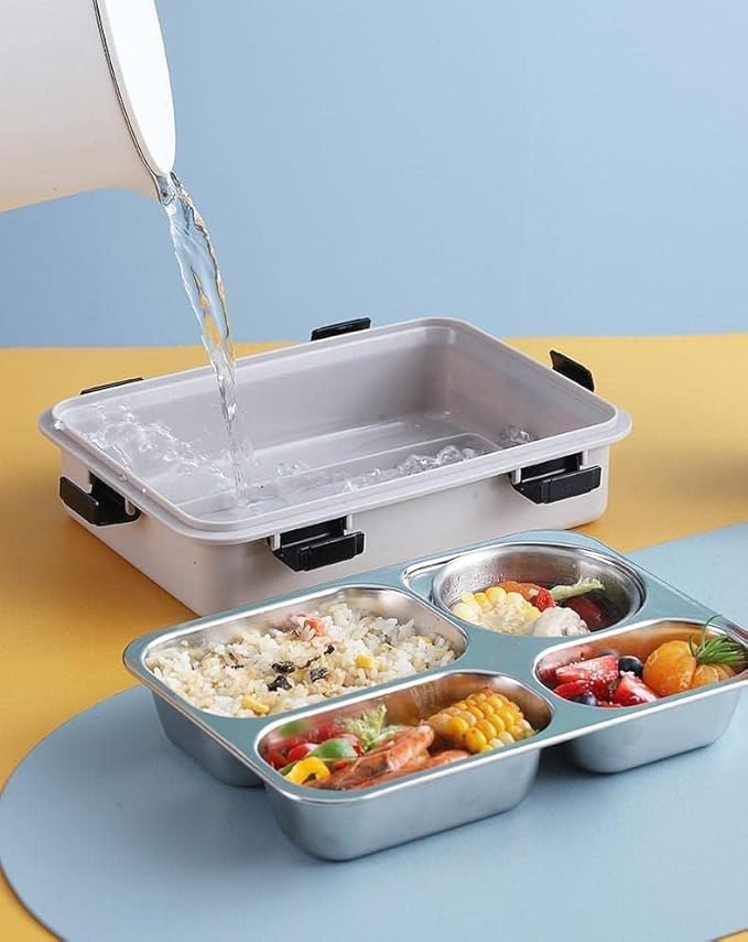 4 Section Lunch Box Steel