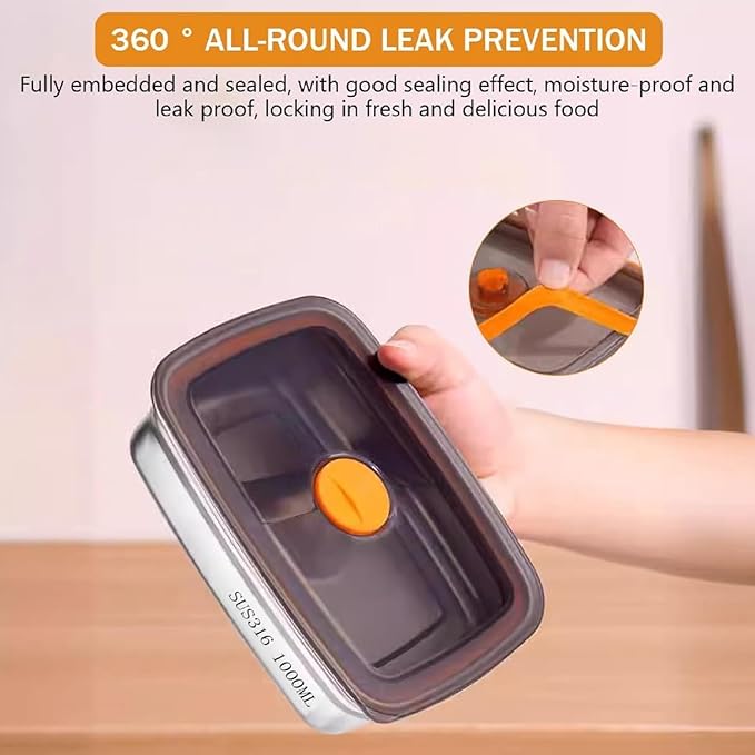 Stainless Steel Food Storage Containers - 1000ml & 1500ml