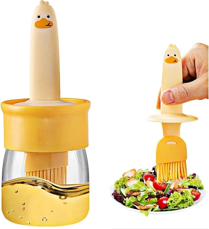 Glass Olive Oil Dispenser Bottle with Silicone Brush