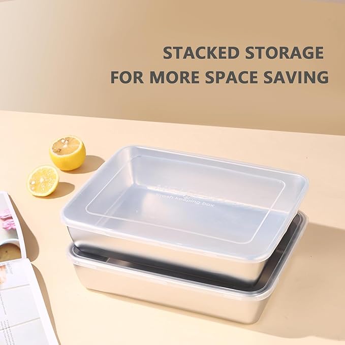 Food Storage Container with Lids - Stainless Steel