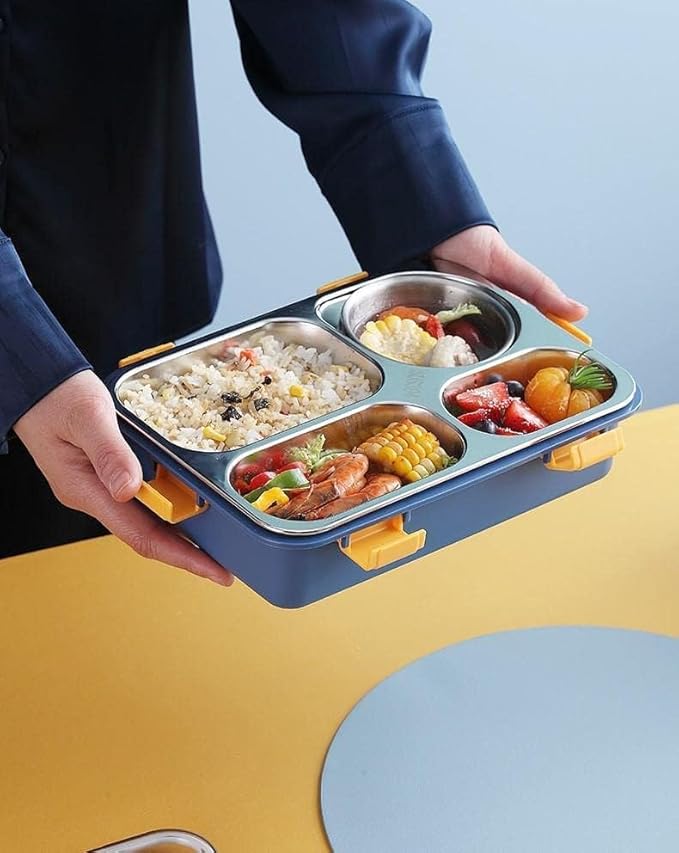 4 Section Lunch Box Steel