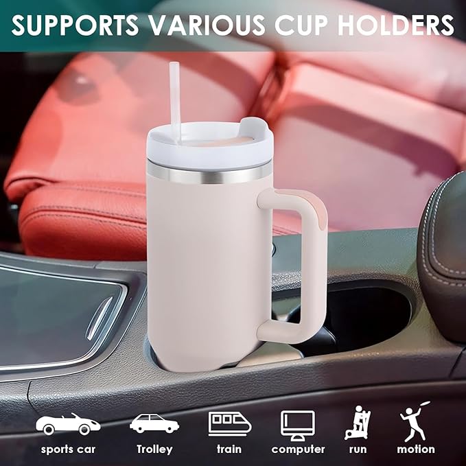Tumbler with Straw Lid and Handle  | Stainless Steel | 1200ml