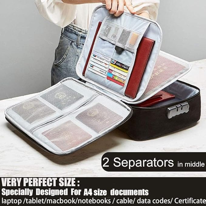 Document Organizer, Multi-Layer Storage Pouch