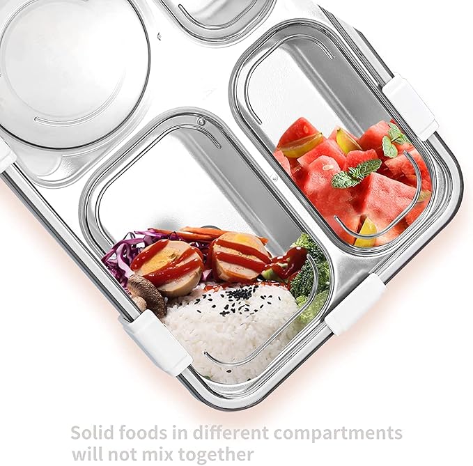 4 Section Lunch Box Steel