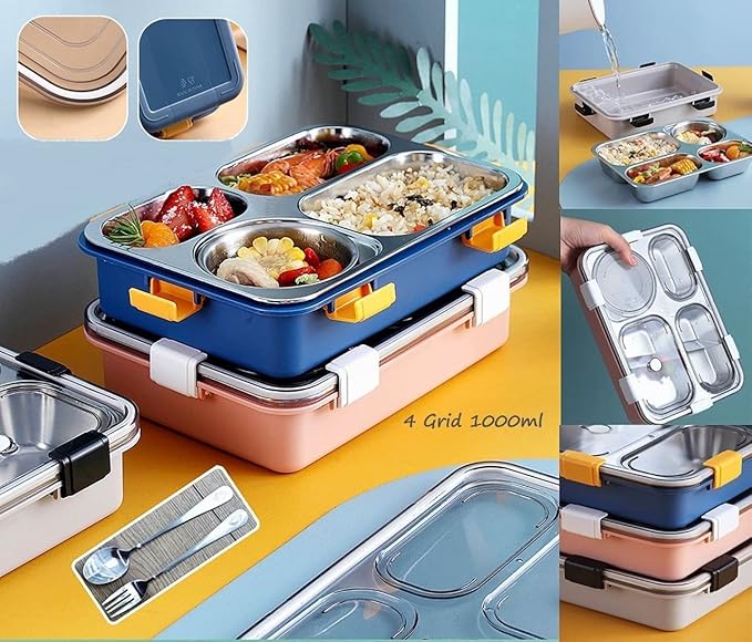 4 Section Lunch Box Steel