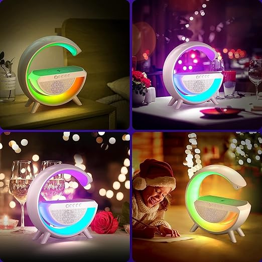 G Shaped LED Bluetooth Speaker with Wireless Phone Charger