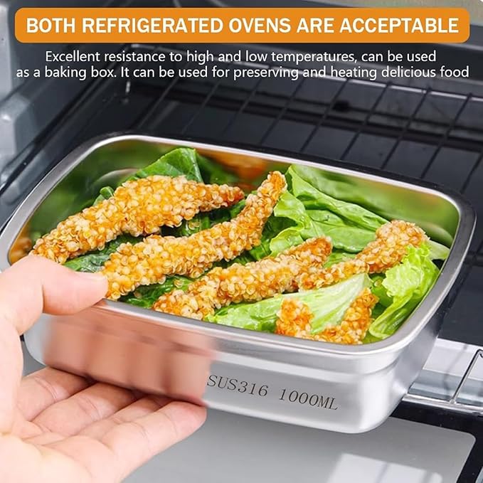 Stainless Steel Food Storage Containers - 1000ml & 1500ml