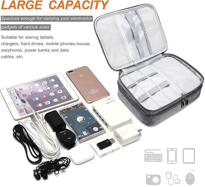 Double Layer Electronic Gadget Organizer