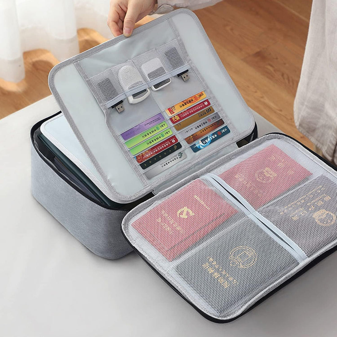 Document Organizer, Multi-Layer Storage Pouch